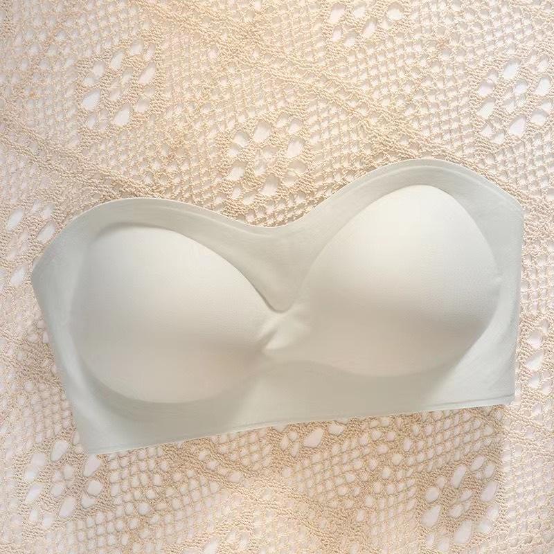 South East Asia TikTok strapless invisible bra one-word shoulder seamless small chest gathering non-slip steel-rimless underwear women S