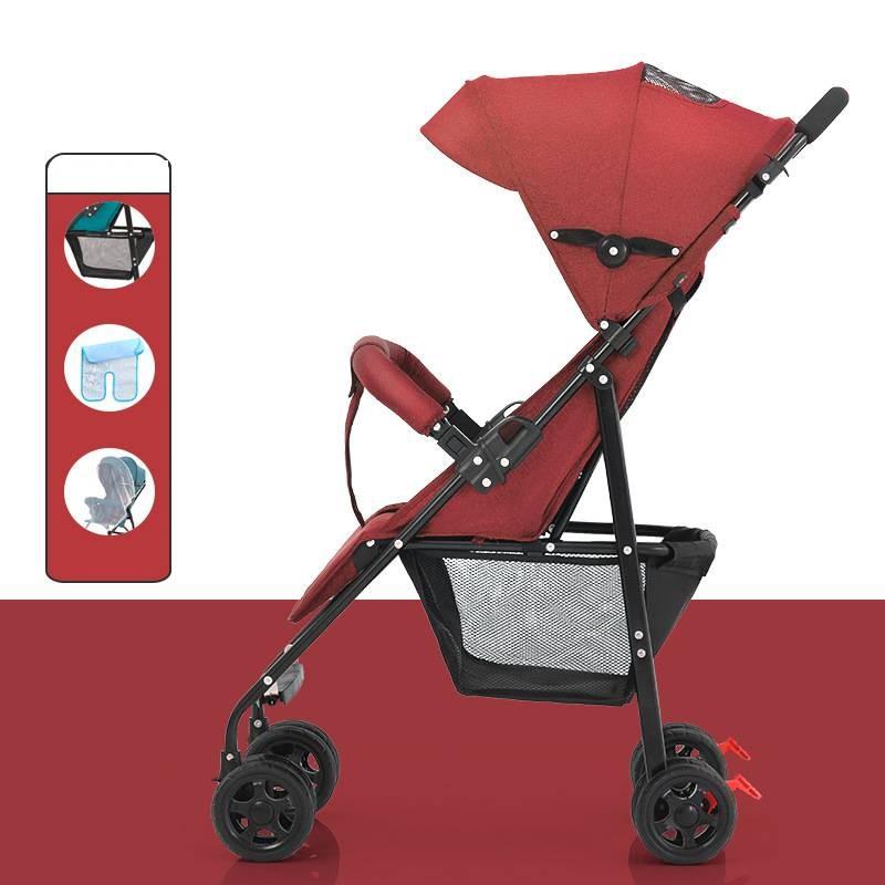 Sturdy Steel Frame Baby Stroller Convenient Folding Umbrella Design For Travel Use