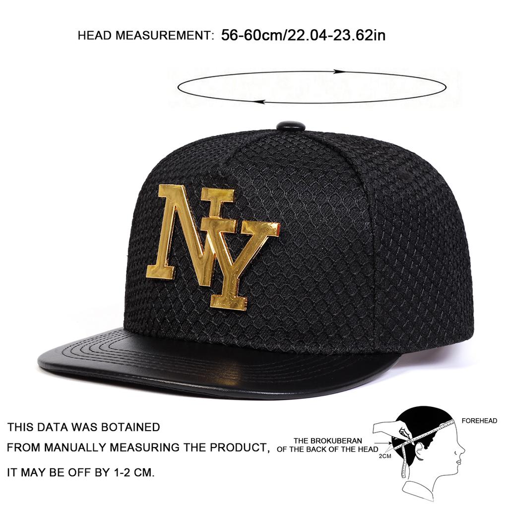 Letter Metal Label Decoration Baseball Cap Fashion Grid Snapback Hat Men Outdoor Sports Hats Hip Hop Caps