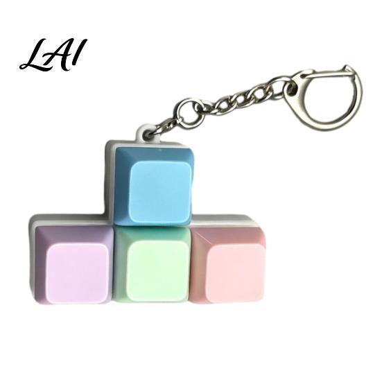 Office Stress Relief Colorful Keyboard Fidget Toys Mechanical Button Clicker Keychain Toy Creative Decompress for Adults Work Anxiety