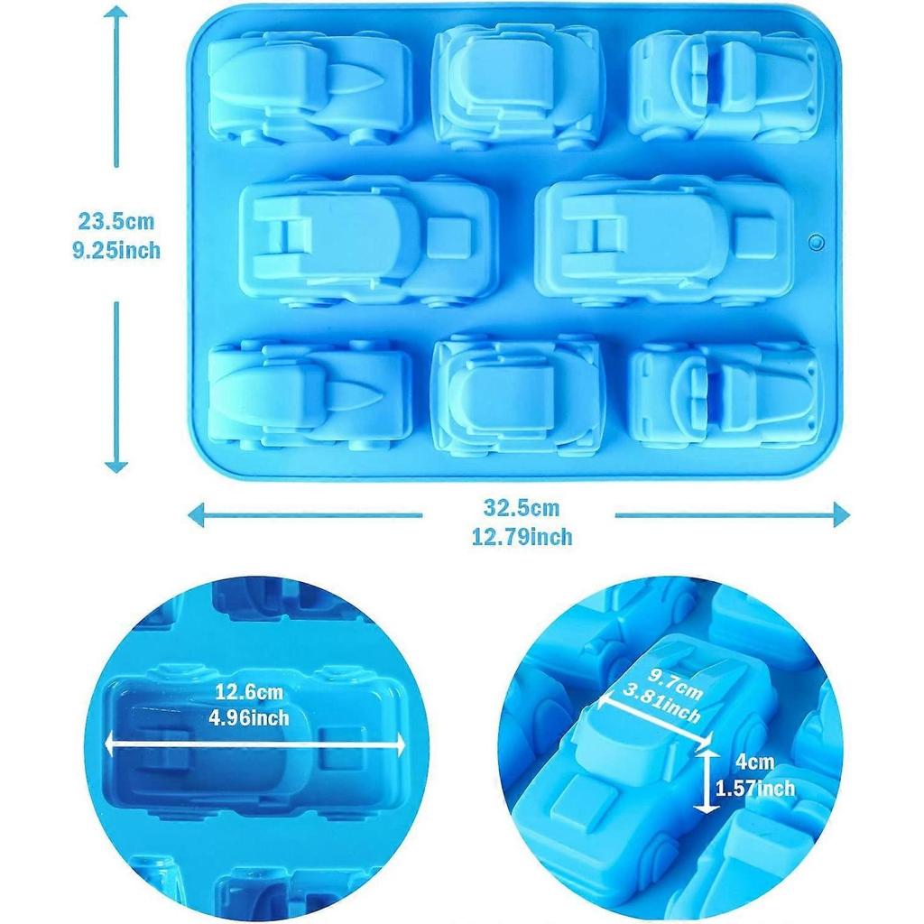 Non-Stick Silicone Molds for Muffins, Chocolate Cake, Soap Mold, Cupcake and Jelly - Cartoon Cars Shape Mold - Premium Quality Kitchen Utensil,2024 Pi