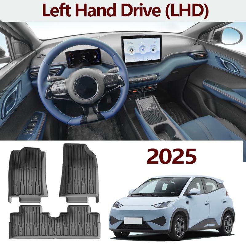 LHD Car Floor Mat For BYD Dolphin Surf Mini Seagull 2023 2024 2025 TPE Waterproof Foot Pad Liner Carpet Rug Interior Accessories
