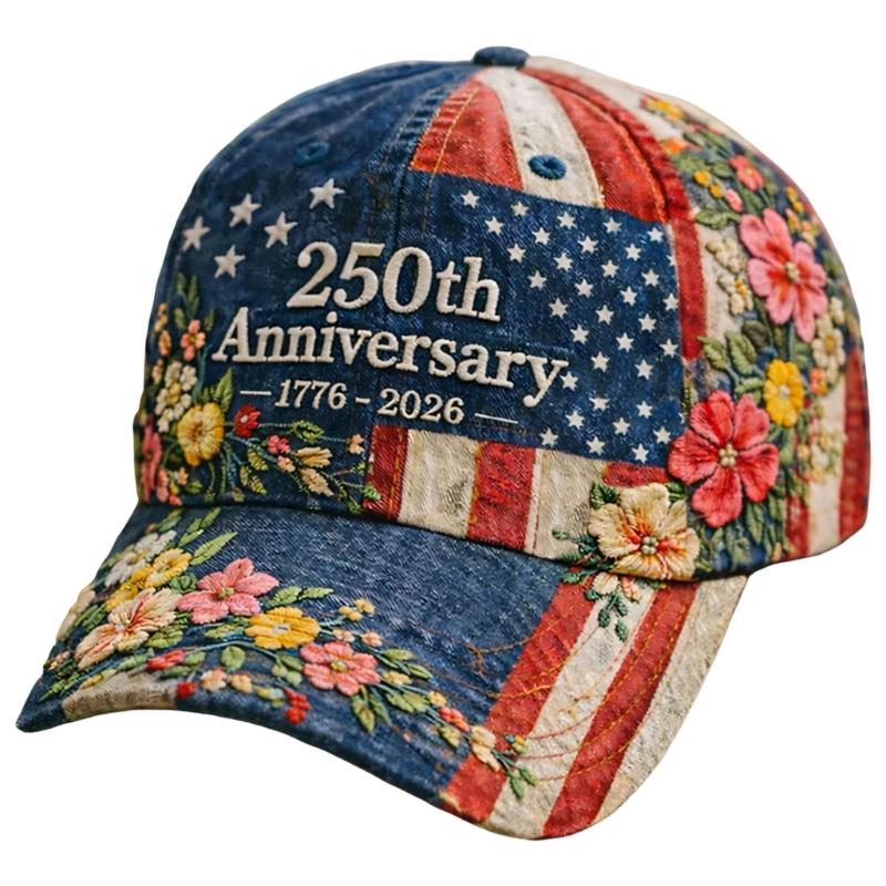 Breathable Cotton Cap For Outdoor Activities 250th Anniversary Of American Independence Lightweight Design
