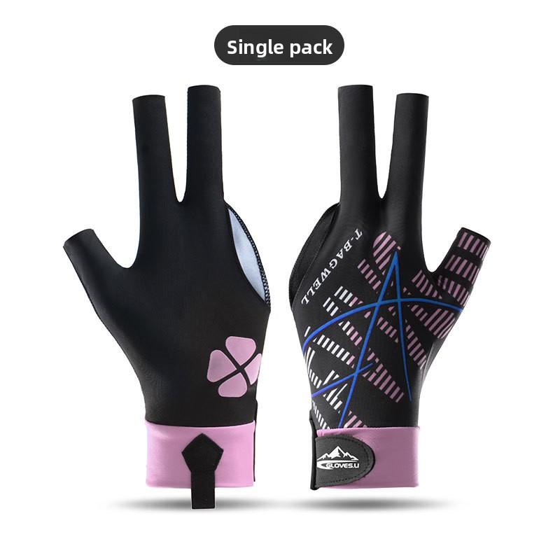 Billiards Gloves Show Three Fingers High Elasticity Breathable and Light Snooker Non-slip Left Hand Is Only for Men and Women