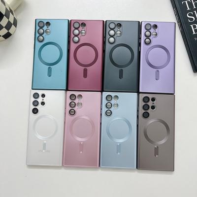 Suitable for Samsung S24ultra Mobile Phone Case Comes with Lens Film S21S22S23 Silicone Magnetic Absorbing New Soft Case