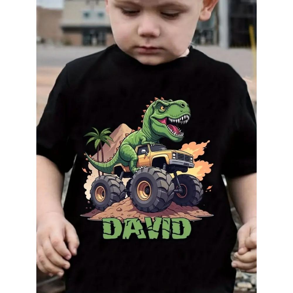Children's T-shirt dinosaur pattern boys' clothing casual O-neck boys' T-shirt street fashion top children's clothing