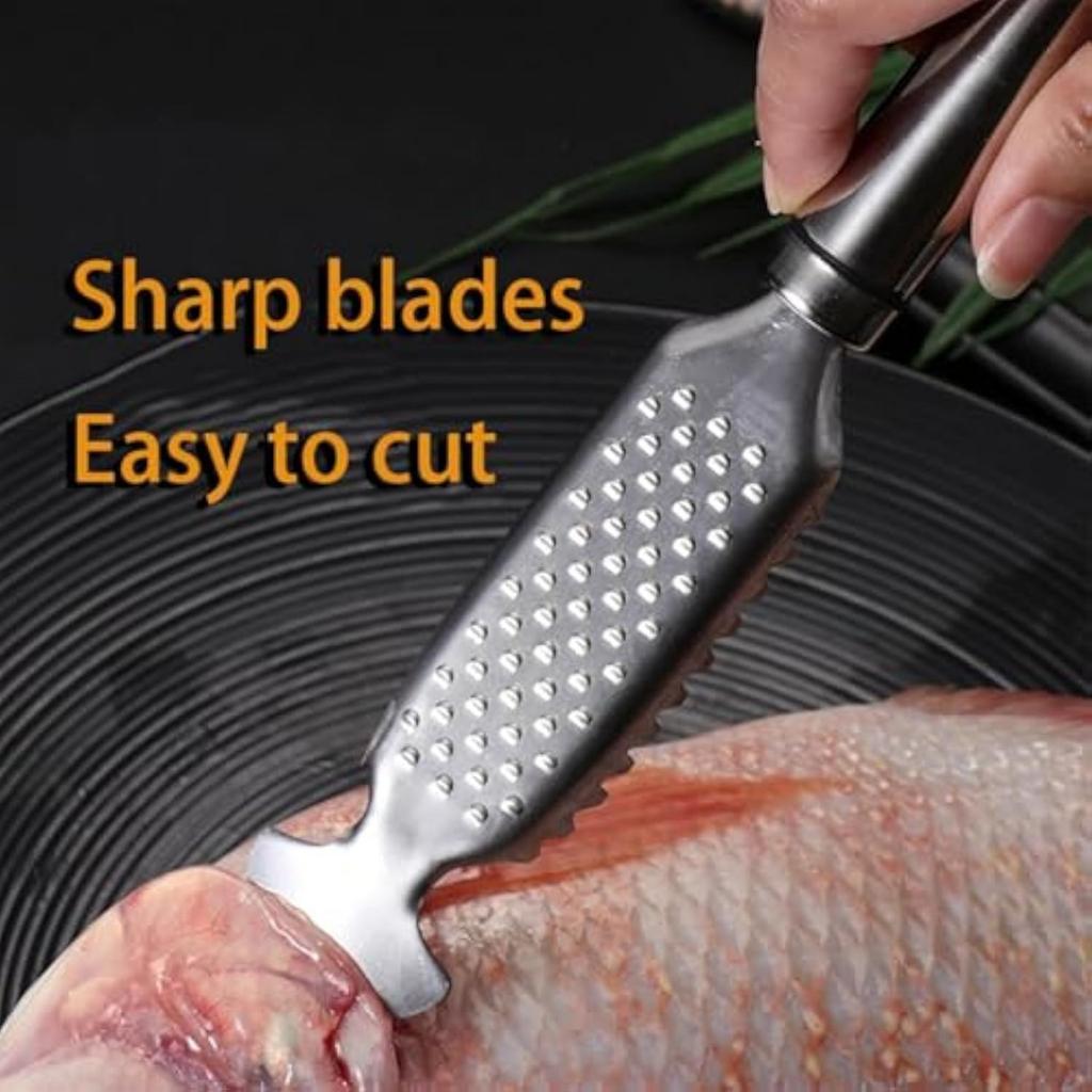 2-în-1 Oțel Inoxidabil, Instrument Răzuire Solzi, Răzătoare, 9 Inch Oțel Inoxidabil Pește, Instrument Îndepărtare Solzi