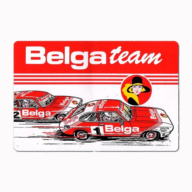 Droogmans Belga Team 911 RS1800 Vintage Rally Racing Car Metal Sign Posters Garage Custom Home Decor Room Decoration Wall Decor