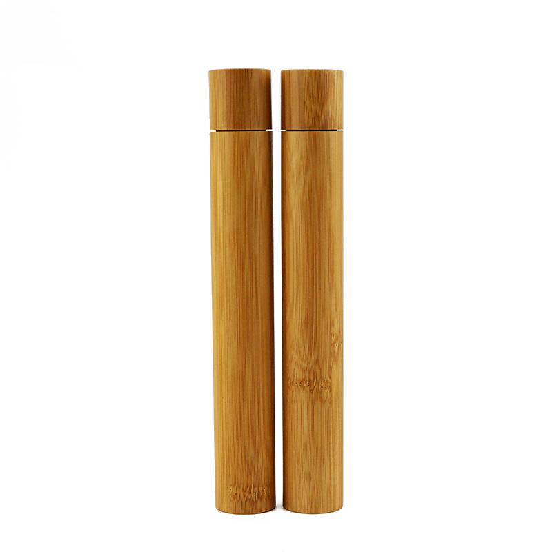 Environmental Bamboo Tube Toothbrush Holder for Bamboo Toothbrush Travel Kit