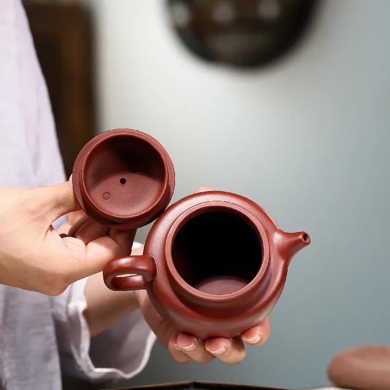 Chinese Yixing Purple Clay Teapot Xishi Tea Pot Household Handmade Kettle Chinese Tea Ceremony Drink Set Dahongpao Tea Set