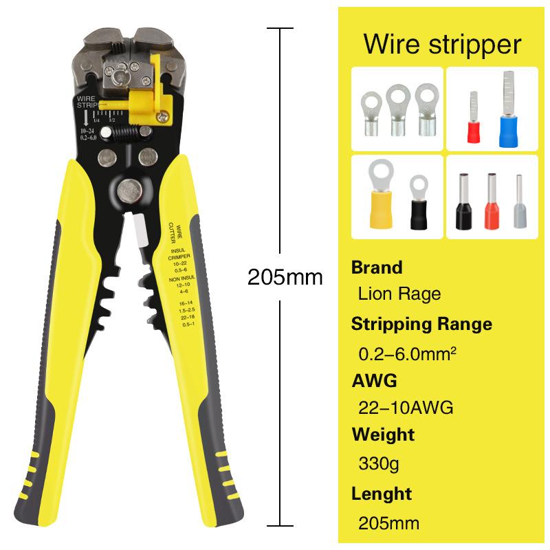 Wire Stripper Multifunctional Wire Stripping Pliers Adjusting Insulation Wire Stripper for Wire Stripping, Cutting, Crimping