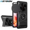 KEYSION Magnetic Phone Case for ZTE nubia V70 Max Blade V70 Max Slide Camera Protection Upright Stand 360° Ring Shockproof Cover