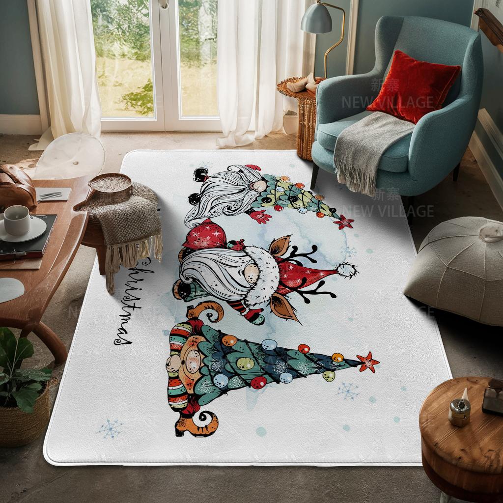 House Entrance Carpet Home Door Mat Living Room Bath Foot Bathroom Non-slip Water Absorption Rugs Bath Merry Christmas Winter