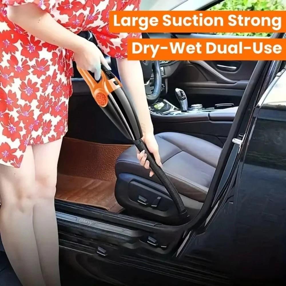 High Power Handheld Vacuum Cleaner Dry Wet Dual Use Car Interior Vacuum  Small Cars