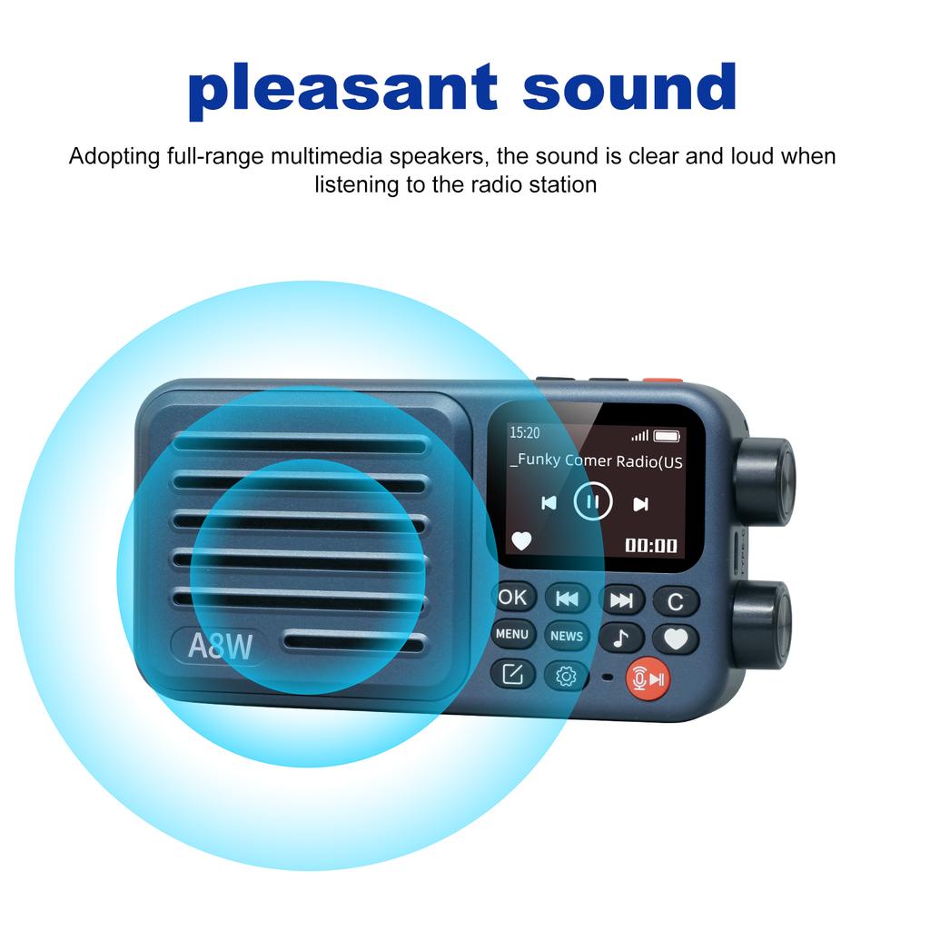 CHOYONG A8W Portable Internet Radio Single Band Radio 4G&Wi-Fi Multi-Scene Connection Speaker Voice Custom Control Radios Gifts