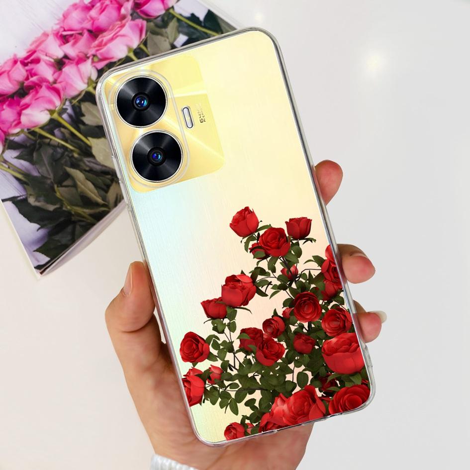 For Realme C55 Case RMX3710 Transparent Cover Fashion Patterns Soft Silicone Phone Cases For Realme C55 4G C 55 RealmeC55 Fundas