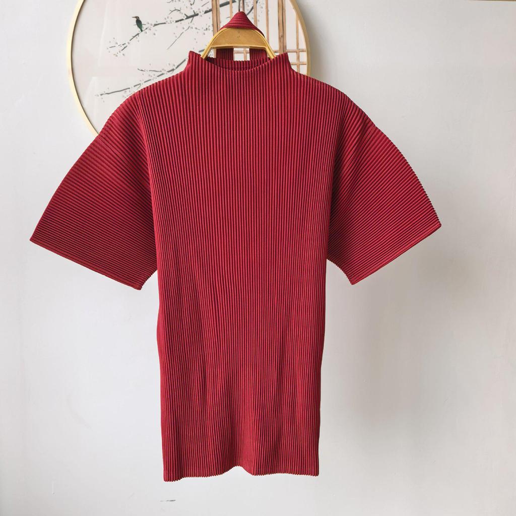 2026 Spring Miyake High-End Pleated Batwing Sleeve Casual Top