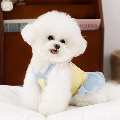Simple Happy Puppy Dress Small Dog Bigbear Teddy Spring Summer Bo Kuai Suspender Skirt Pet Dog Dress