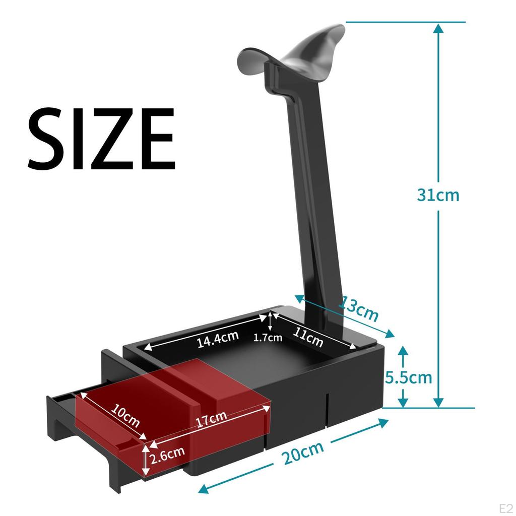 Headset Stand Phone Mount Adapter with Drawers Anti-Slip Headphone Hanger for Gamer Desktop Office