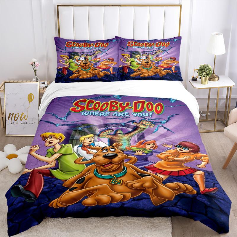 Scooby-Doo Mystery Solvers Beddengoed Set Dekbedovertrek Cadeau voor Slaapkamer, Bevat 1 Overtrek en 2 Kussenslopen, Geen VullingB333