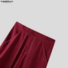 INCERUN Men Casual Loose Zipper Waist Front Irregular Layers Long Pants Trousers