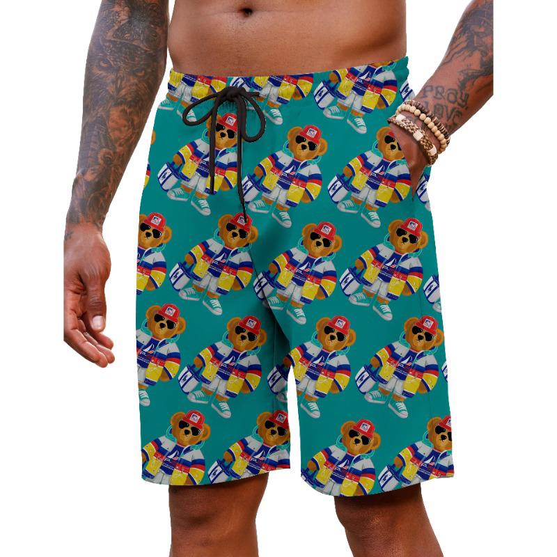 Men's 3D Print Quick-Dry Surf & Swim Shorts - Trendy Casual Beachwear