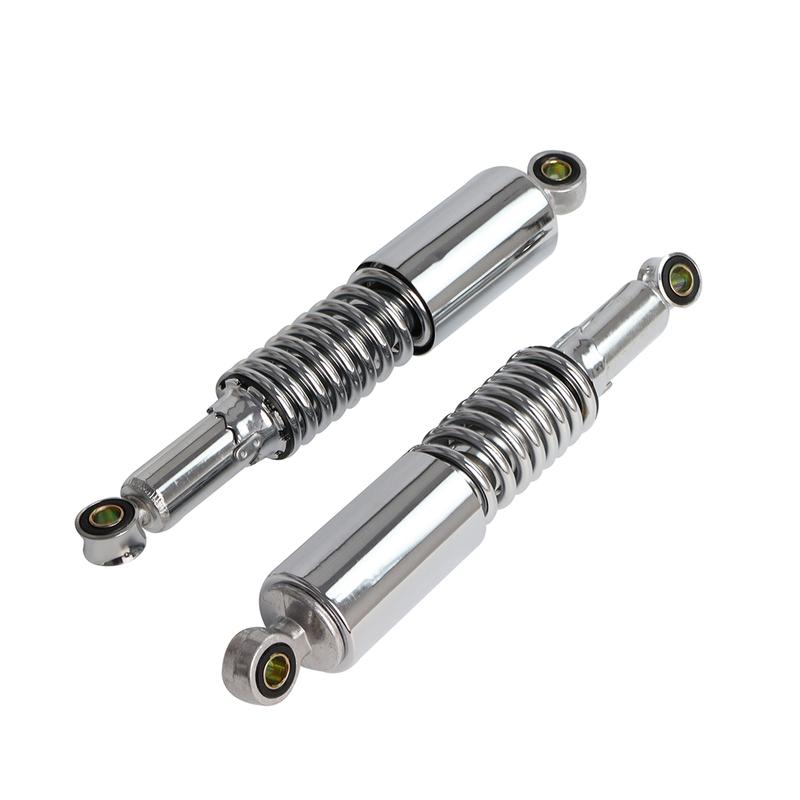 Chrome 350mm Motorcycle Rear Shock Absorber Kit for Yamaha & Honda, CNC Aluminum Suspension Spring Replacement