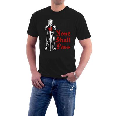 Das Schwarzer Ritter T-Shirt Python Heiliger Gral Niemand wird passieren Tee Sillytees