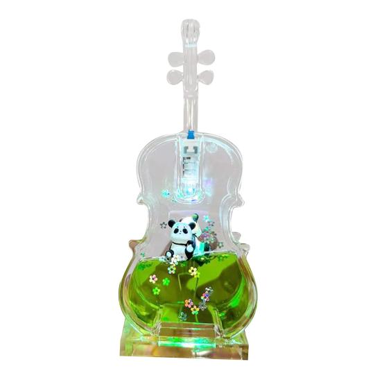 Panda Bubbler cu Mișcare Lichidă Cronometru Nisiparniță cu Ulei Jucărie Senzorială pentru Copii Adulți Desktop Jucărie Anti-stres pentru Relaxare Decor Birou Acasă