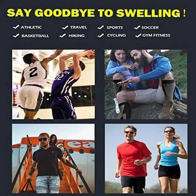 5/6 Pairs Compression Socks Varicose Veins Stockings New Pattern Calf Pressure 15-20Mmhg Men Women Work Sports Yoga Calf