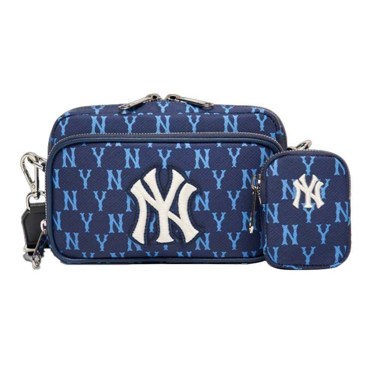 

MLB Monogram Series NY Yankees Retro Floral Print Polyester Shoulder Bag Crossbody Mini Unisex bags Deep-Blue 3ACRS012N-50NYL Dark Blue