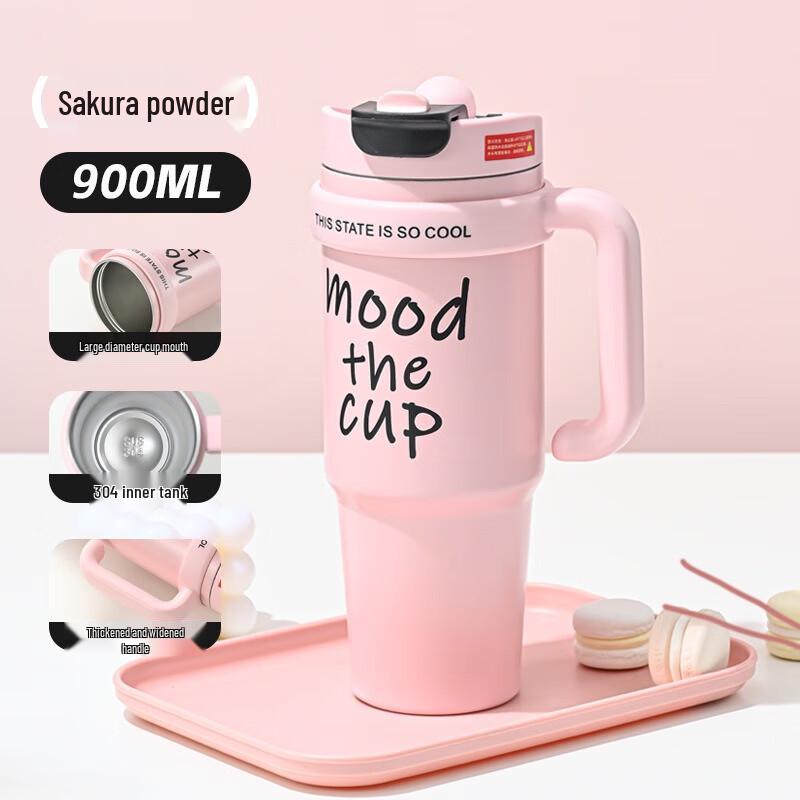 MOZHOU Giant Insulated Stainless Steel Tumbler with Straw