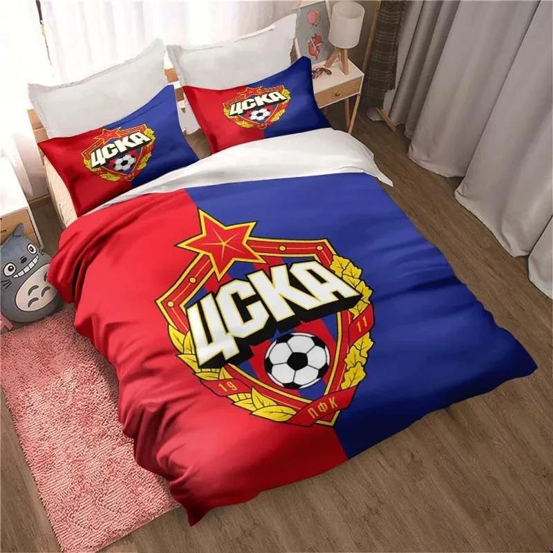 PFC CSKA Moscow Football Print Bedding Set Cute Quilt Cover Bed Cover with Pillowcase Custom Bedding Cover with Pillowcase