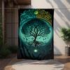Runes Tree Life Flannel Blanket Soft Warm All-Season Throw, Design for Camping, Car Travel, Hiking Sofa, Bed, Office Perfect Gift for Parties