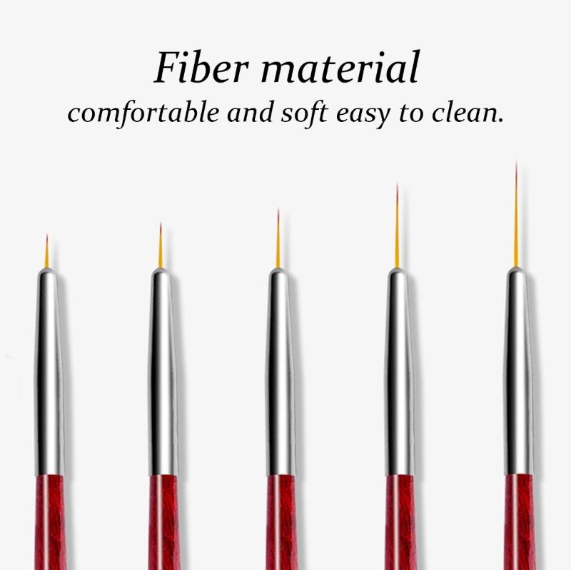 5 Pcs 5/8/11/13/15mm Painting Nails Art Brush Set Nails Art Liner Brushes Nail Dotting Drawing Tool for Thin Details