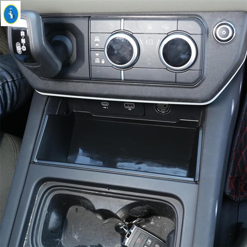 Car Interior Central Armrest / Control Container Storage Grid Box Tray Accessories Fit For Land Rover Defender 110  -