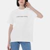 Calvin Klein Letter Print Crew Neck Short Sleeve T-Shirt Women Tops White J218909-YAF