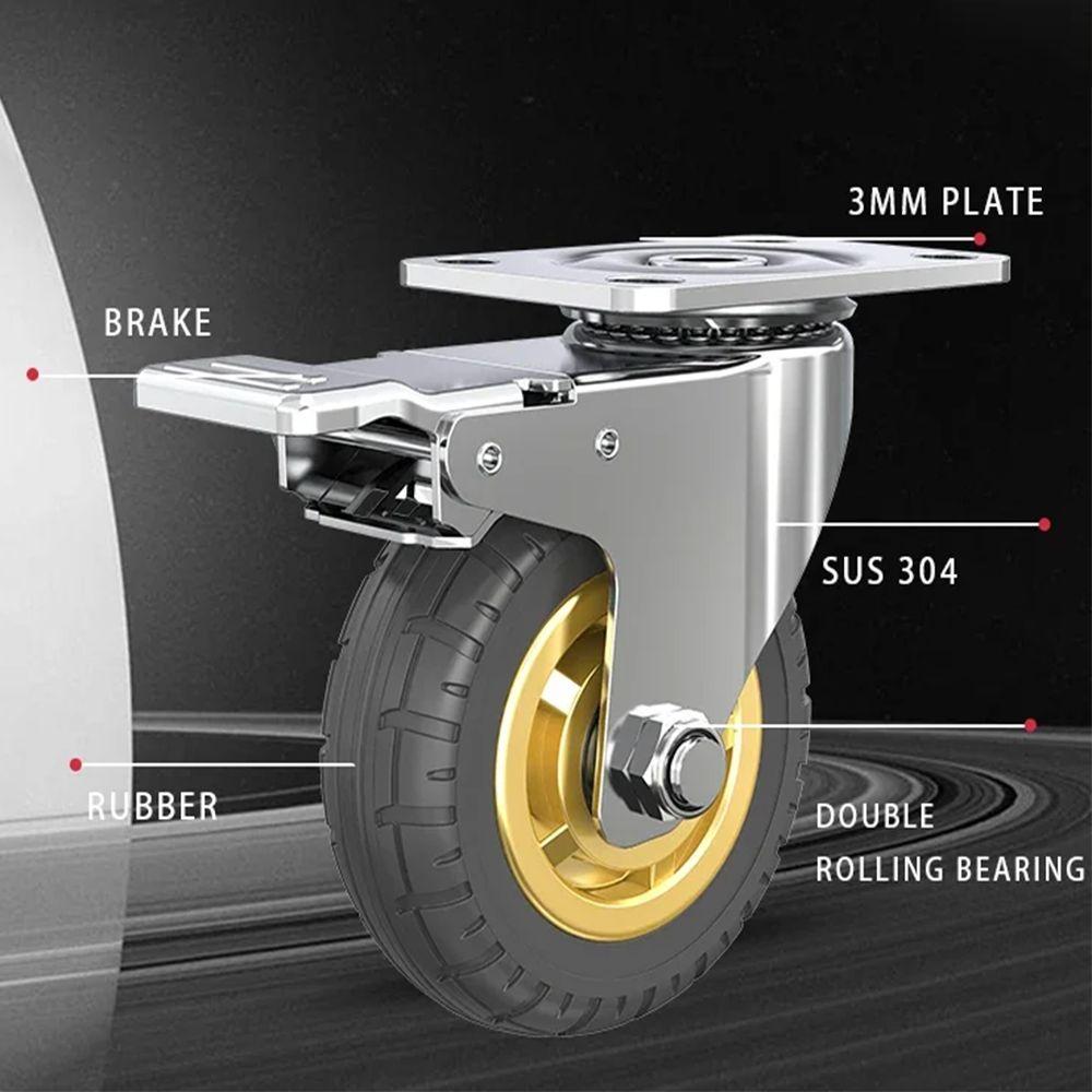 Wear Resistant Furniture Caster Noiseless Roller Wheel Swivel Caster  Shelf Cart Wheel