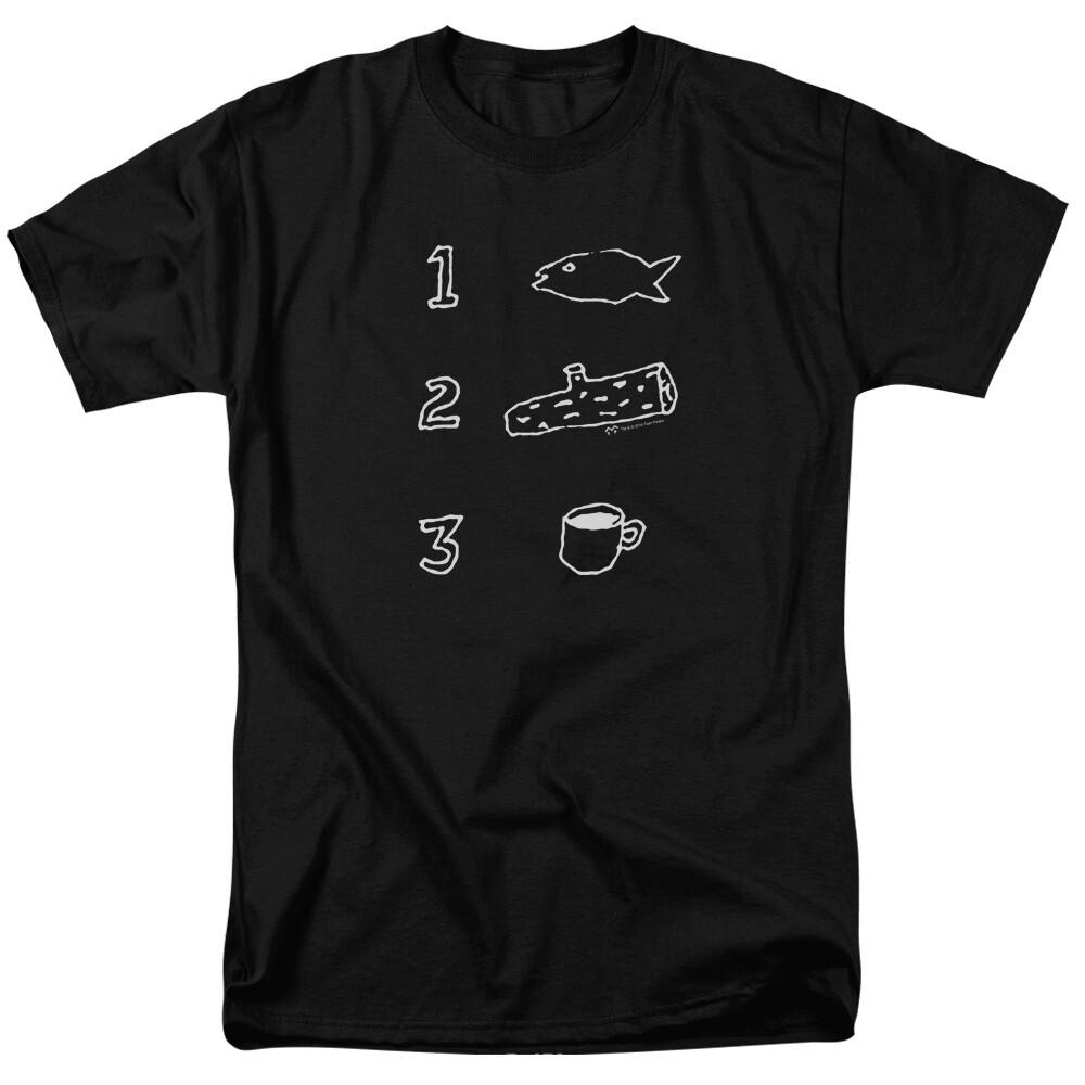 Twin Peaks Coffee Log Fish T Shirt Mens Licensed Classic TV Show Black XXXL