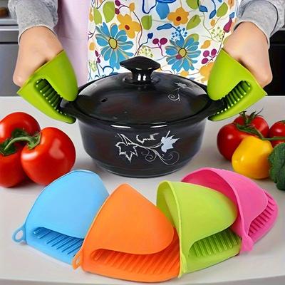 2pcs Silicone Anti Scald Clip Insulation Gloves, Microwave Oven Special Anti Slip Finger Cover, Kitchen Mini High Temperature Resistant Hand Clip