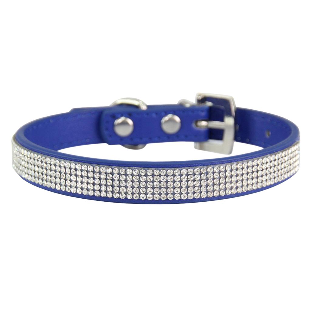 Verstellbare Größe Personalisierbares Blendend Glänzendes Weiches Wildleder Hund Kristall Diamant Halsband