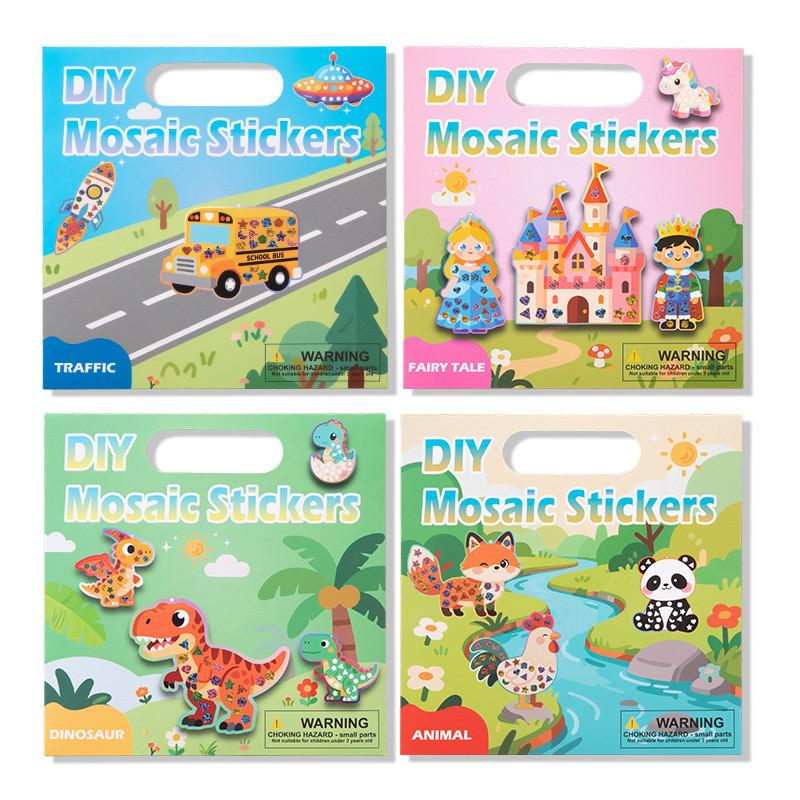 Childrens Mosaic Art Book For Kids Age 3 To 6 With Diy Creative Coloring And Sticker Fun