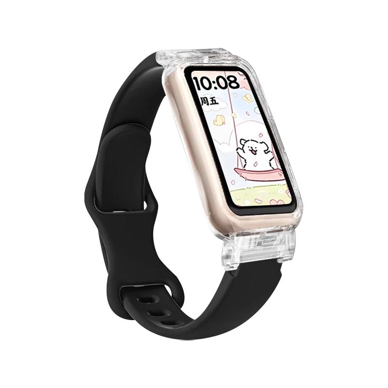Transparente Hülle+Armband für Huawei Band 10/9/8 Zubehör Sport Silikonarmband pulseira correa für Huawei Band 10 9 NFC/8 NFC
