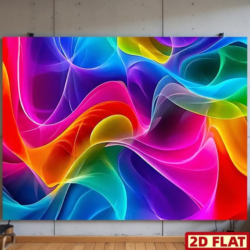 

Abstract Rainbow Waves Colorful Fluid Art Modern Psychedelic Design Tapestry Wall Hanging for Living Room BedroomMeditationSpace 74x94cm(29x37in)