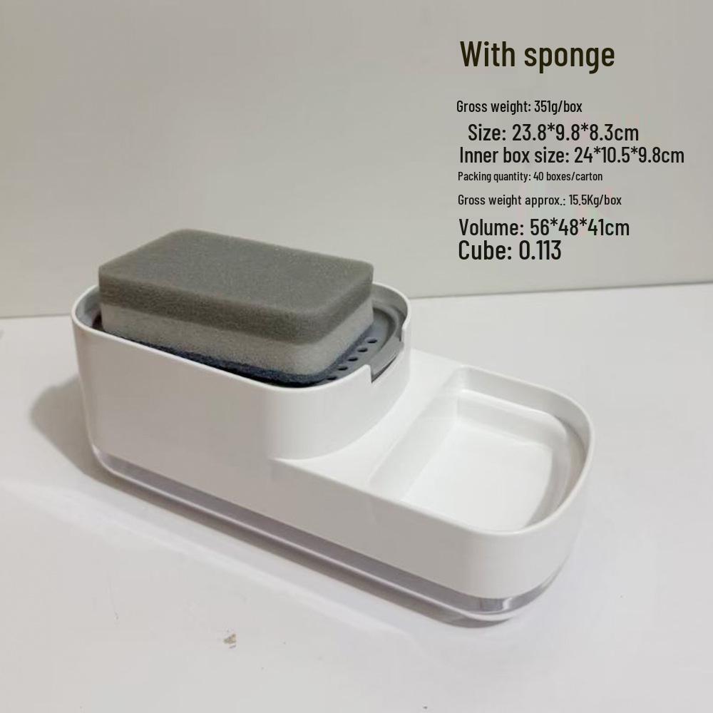 Enhanced Manual Soap Dispensing Dish Brush with Storage Box