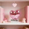 Disco Heart Figurine Glitter Red Pink Heart Shaped Table Centerpiece Romantic Reflective Disco Mirror Heart for Valentine's Day Anniversary
