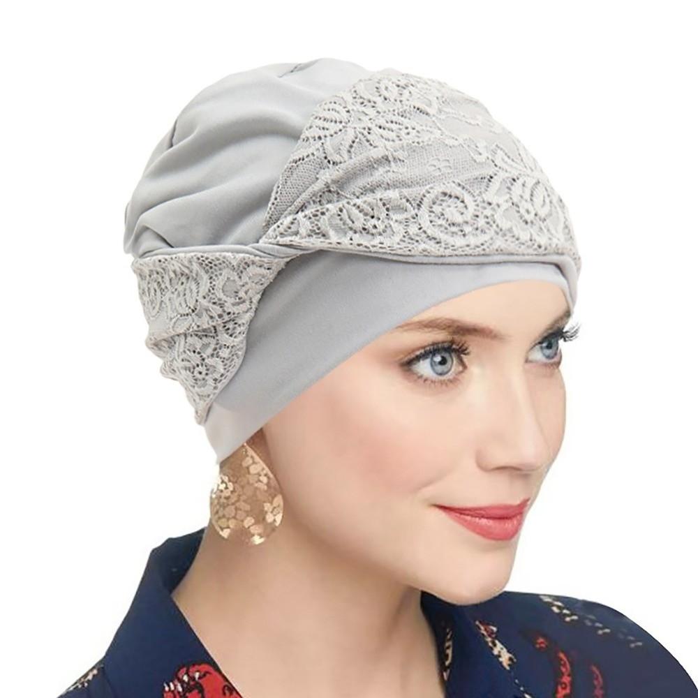 Breathable Chemo Headwear Elastic Beanie Hats Trendy Hijab Cap  for Women