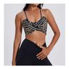Women S Leopard Print U Neck Sports Bra Thin Strap Yoga Push Up Backless Bra