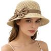 Eleganter gewebter Stroh-Sonnenhut mit Schleife, 2026 verbesserter Damen-Strohhut, Sommer-Strand-Sonnenstrohhüte, atmungsaktiv