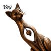 Cat Figurine Vintage Distressed Figurine, Rustic Animal Statue for Desk Shelf Home Office Ornament Decor, Handcrafted Retro Style Ornament,